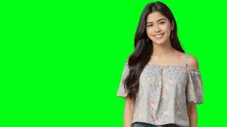 girl flying kiss green screen video | green screen girl video editing