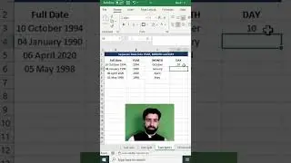 Flashfill Function in Excel | Seperate Date into Year, Month and Day