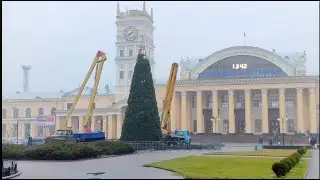 Тёплый зимний привет из Харькова! Привокзальная площадь 9 декабря