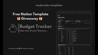 Free Giveaway 🎁 | Notion template | The Budget Tracker