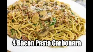 Four Bacon Pasta Carbonara | Calibama Cooking with Chef Lorious