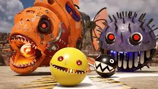 Epic Robot Battle! Pacman & Chain Chomp vs the Mechanical Monsters