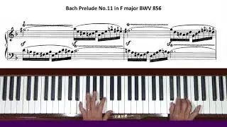 Bach Prelude in F Major No. 11 BWV 856 (WTC Bk 1) Piano Tutorial