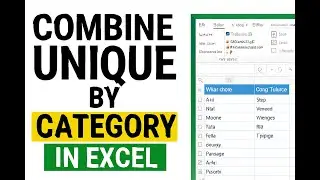 How to Combine Unique Values by Category in Excel