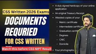 Documents required for CSS 2026 Written Exams | CSS 2026 Written Exam Apply  - CSSTROLOGY