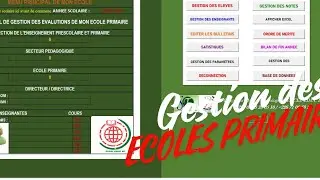 Logiciel de gestion scolaire pour école primaire