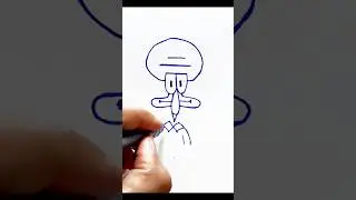 Easy way to draw Squidward tentacles #art #squidward #spongebob #youtubeshorts