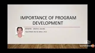 Importance of Program Development- Jerilyn Galang