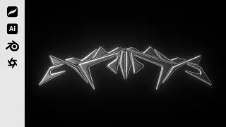 3D Chrome Type Timelapse | Procreate + Illustrator + Blender + Octane