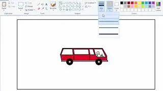 Drawing and colouring a bus in MS Paint