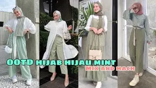 OOTD hijab hijau mint super kece dan fresh