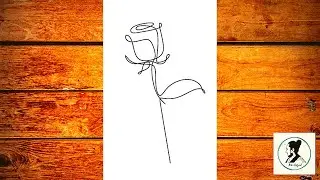 Rose line pencil drawing