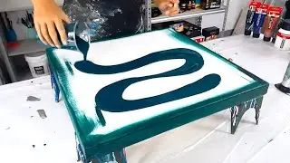 Don't Be Afraid of Green! - Create Gorgeous Paintings with Just Paint and Water! - Acrylic Pouring
