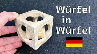 Lets bastel Holzwürfel in einem Würfel mit einer Säulenbohrmaschine
