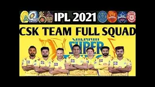 CSK Team Full Squad 2021 | CSK Squad IPL 2021 | CSK Players list IPL 2021