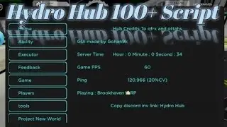 Hydro Hub 100+ Script | Hydrogen - Fluxus - Delta - Arceus x - Codex Executor