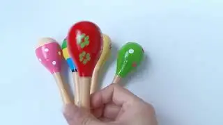 Colorful Wooden Maracas Baby Rattle Toy #shorts