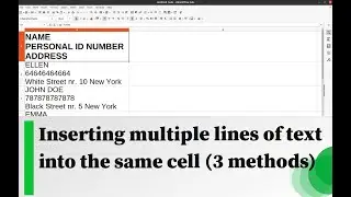 Inserting multiple lines of text into the same cell (3 methods)
