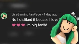 I Pretended to be a Lisa Gaming Roblox Fan on YouTube