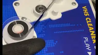 Sticky-shed syndrome removal with VHS Cleaner. Technique invented  by VHS DVD Manaus in 2017.