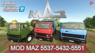 ✅Farming Simulator 22🚚 МОД МАЗ - 5537- 5432 - 5551