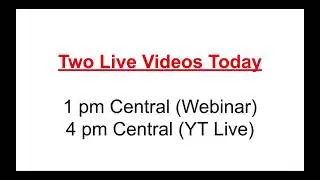 2 live videos today -- 1pm cst webinar on settling original creditor suits and 4pm cst Legal Ease.
