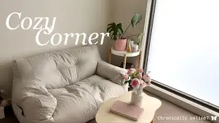 cozy corner makeover 🤍 | a DOPAMINE DETOX space for someone CHRONICALLY ONLINE