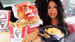 KFC NEW Chizza, Chicken Tenders, Smashd Potato Bowl, Crispy Fries, Buscuit MUKBANG