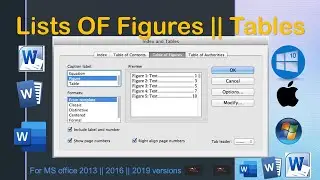 How to insert a list of tables or figures in Word | List of Figures | list of figures in ms word