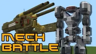 Minecraft Giant Mech Battle! (Rival Rebels Mod)