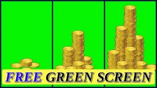 🆓 Free Green Screen 🟢 Chroma key 🪙 MONEY COIN STACK GROW  Effect Animation ❌ NO COPYRIGHT ©️ 2024