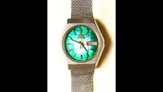 ✨⌚️ Stunning 1970s Orient 21J Automatic Watch with Mother of Pearl Green Dial 🌟Vintage Timepiece 🕰️💚