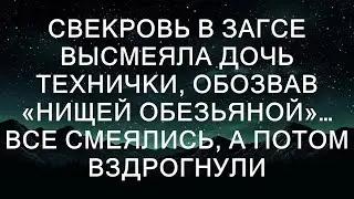 Свекровь в ЗАГСе высмеяла дочь технички, обозвав нищей обезьяной… Все смеялись, а потом вздрогнули