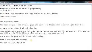 PHP tutorial Maths addition example -step by step