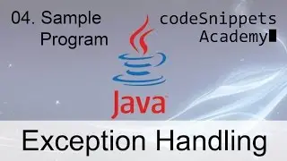 Java Exception Handling 04. Sample program with exception handling