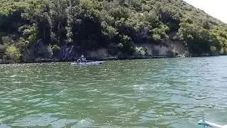 Harassing my brother on the water