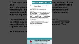 Goodbye Letter for Colleagues - Sample Farewell Letter to Colleagues