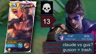 TOP GLOBAL GUSION MET ARROGANT META CLAUDE IN RANK SO I DID THIS…💀 - Mobile Legends