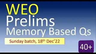 ossc WEO Prelims Questions analysis 2022