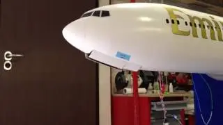 Nose gear retract of Boeing 777 RC