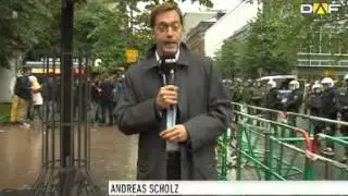 Blockupy in Frankfurt: DAF-Chefreporter Andreas Scholz ist v