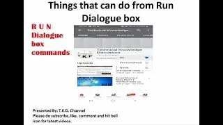 Things that can do from Run dialogue box | Run box commands | How to open run command