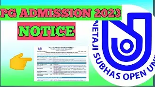 NSOU PG ADMISSION NOTICE:2nd Phase / NSOU M.A, M.SC, M. COM ADMISSION NOTICE