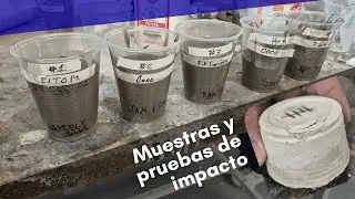Muestras de concreto y pruebas de impacto | Materiales híbridos: mezcla de fibras naturales