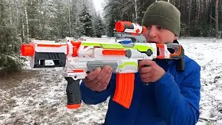 НЕРФ ВОЙНА: ВЗЯЛИ КВАДРОЦИКЛ БЕЗ СПРОСА. ПАПА ВСЕ УЗНАЛ И УСТРОИЛ Nerf БИТВУ. КВАДРОЦИКЛ ЗИМОЙ.