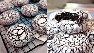 Fudgy Chocolate Brownie Crinkle Cookies