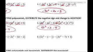 3.3 Notes: Polynomial Operations
