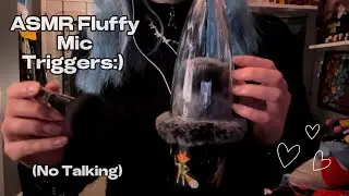 ASMR Fluffy Mic Triggers (Mic Brushing,Cup Tapping, Face Brushing, No Talking)