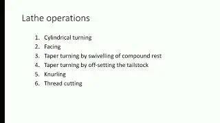 Operations on lathe 1.1
