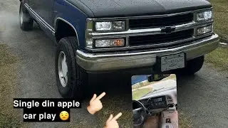 🍎 CAR PLAY ON A SINGLE DIN RADIO.  INSTALL ON THE OBS CHEVY (BUDGET FRIENDLY) UNDER 200$!!😟🤝🏻